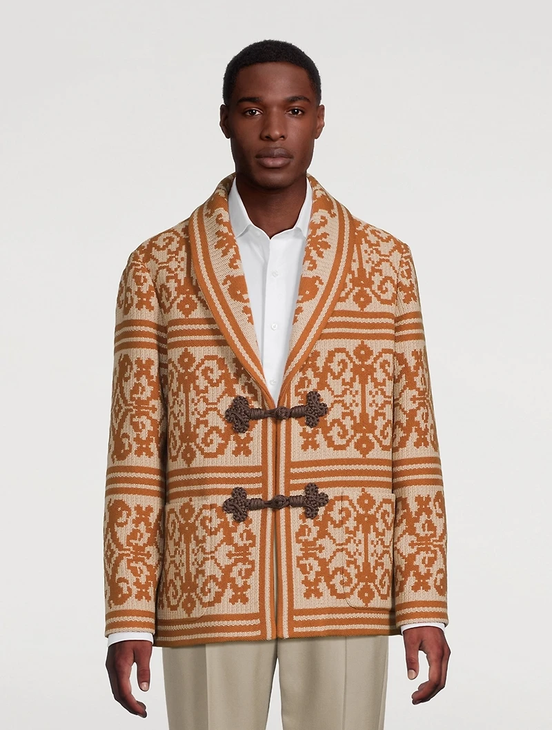 Cotton And Linen Jacquard Jacket