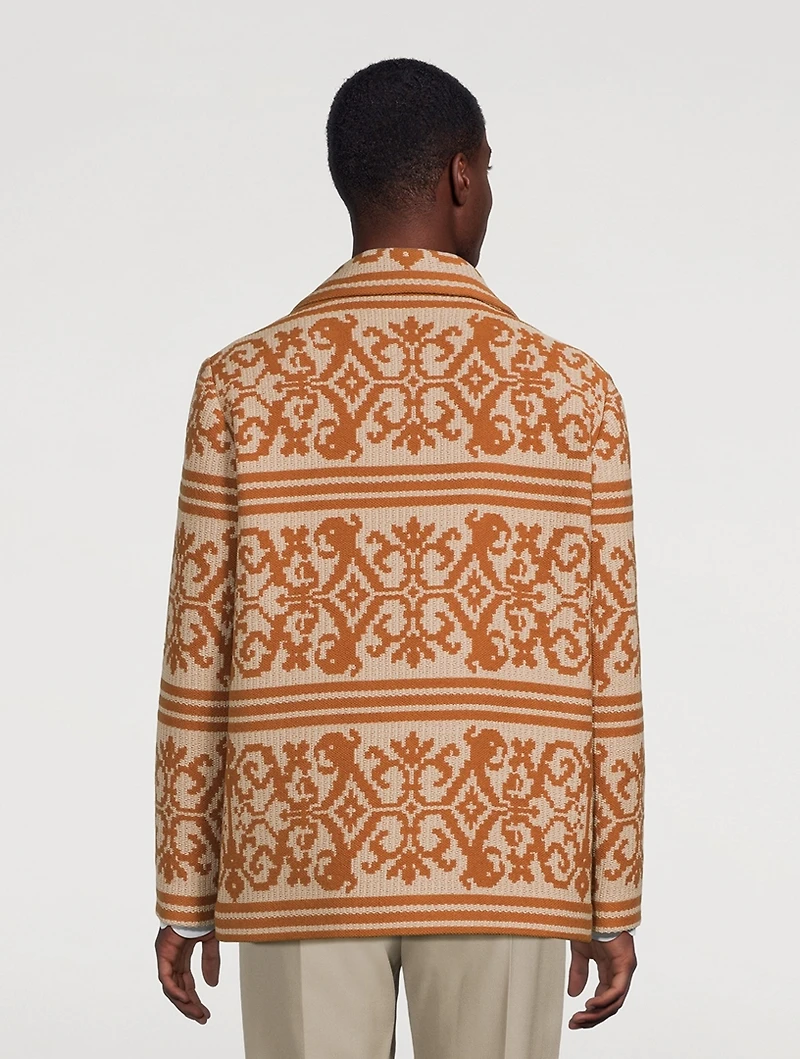 Cotton And Linen Jacquard Jacket