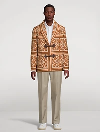Cotton And Linen Jacquard Jacket