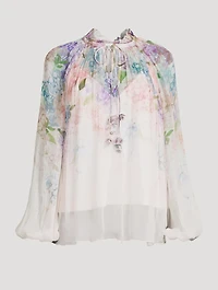 Dawning Puff-Sleeve Blouse Floral Print