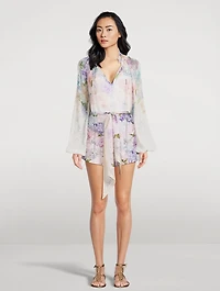 Dawning Puff-Sleeve Blouse Floral Print