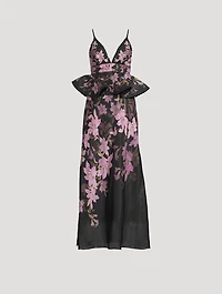 Dawning Peplum Maxi Dress Floral Print