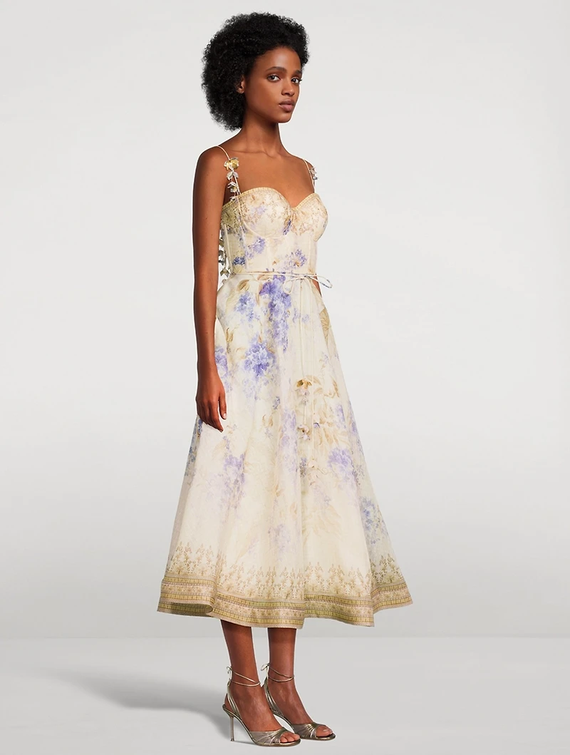 Dawning Picnic Midi Dress Floral Print