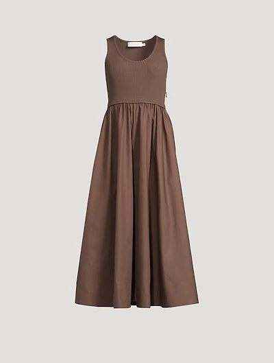 Mixed-Media Midi Dress