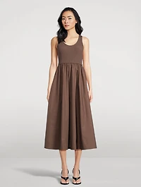 Mixed-Media Midi Dress