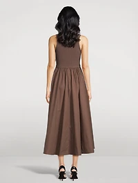 Mixed-Media Midi Dress