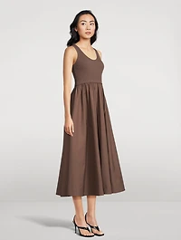Mixed-Media Midi Dress