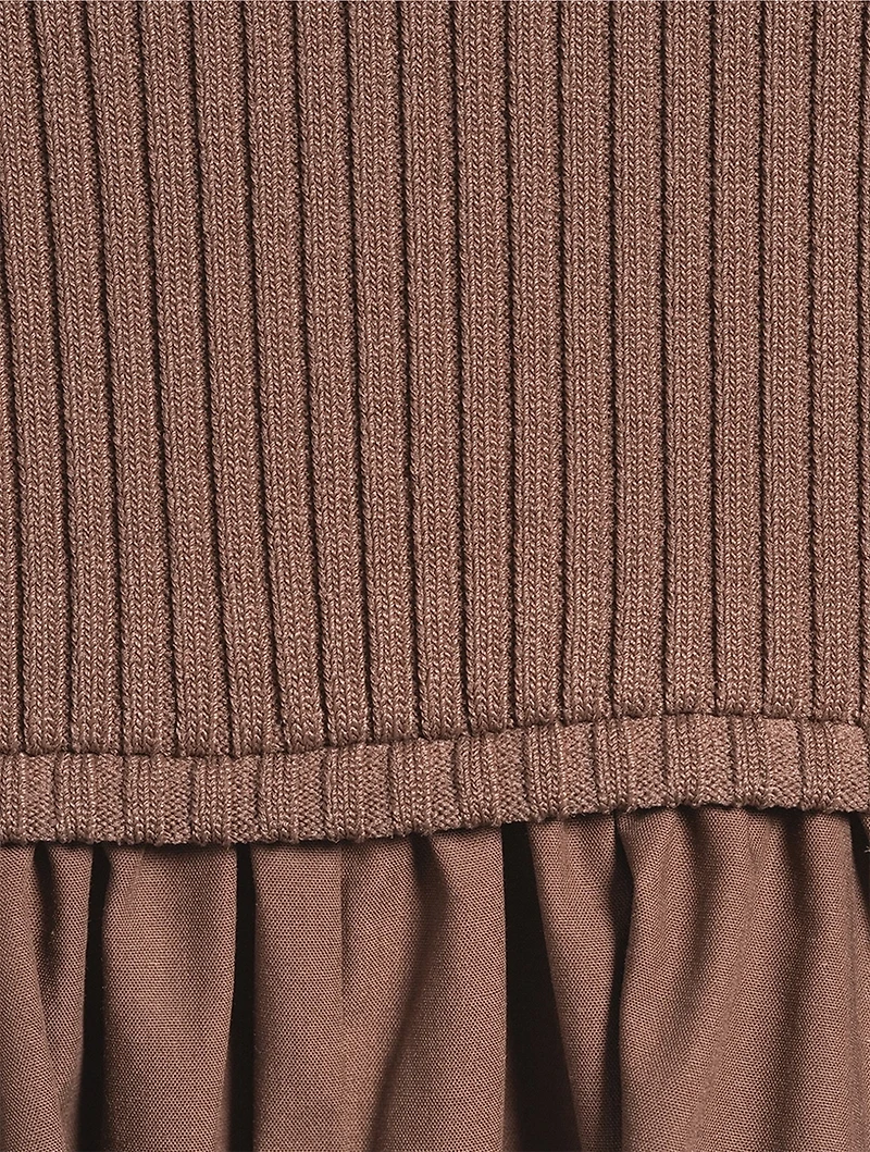 Mixed-Media Midi Dress