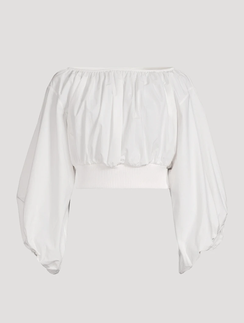 Cropped Poplin Blouse