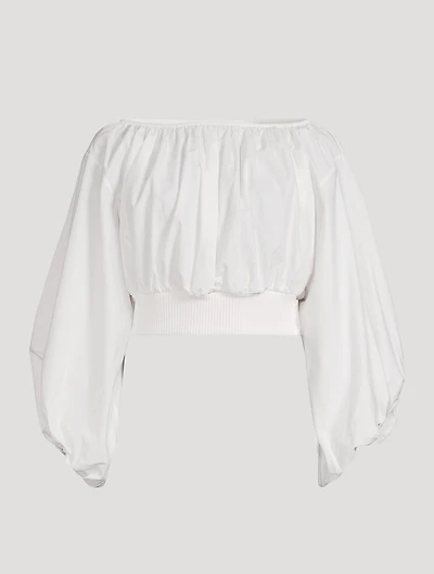 Cropped Poplin Blouse