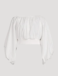 Cropped Poplin Blouse