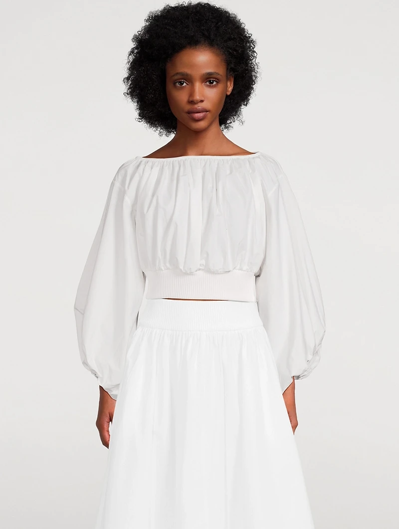 Cropped Poplin Blouse