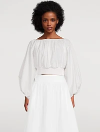 Cropped Poplin Blouse
