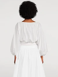 Cropped Poplin Blouse