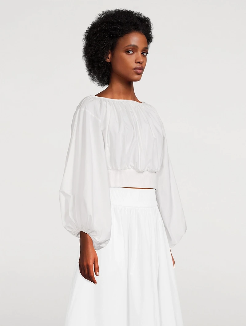 Cropped Poplin Blouse