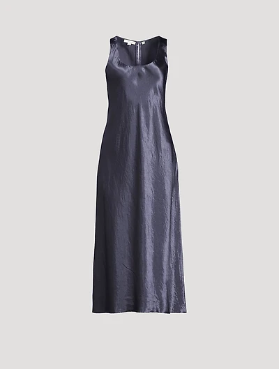 Bias Satin Midi Dress