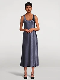 Bias Satin Midi Dress