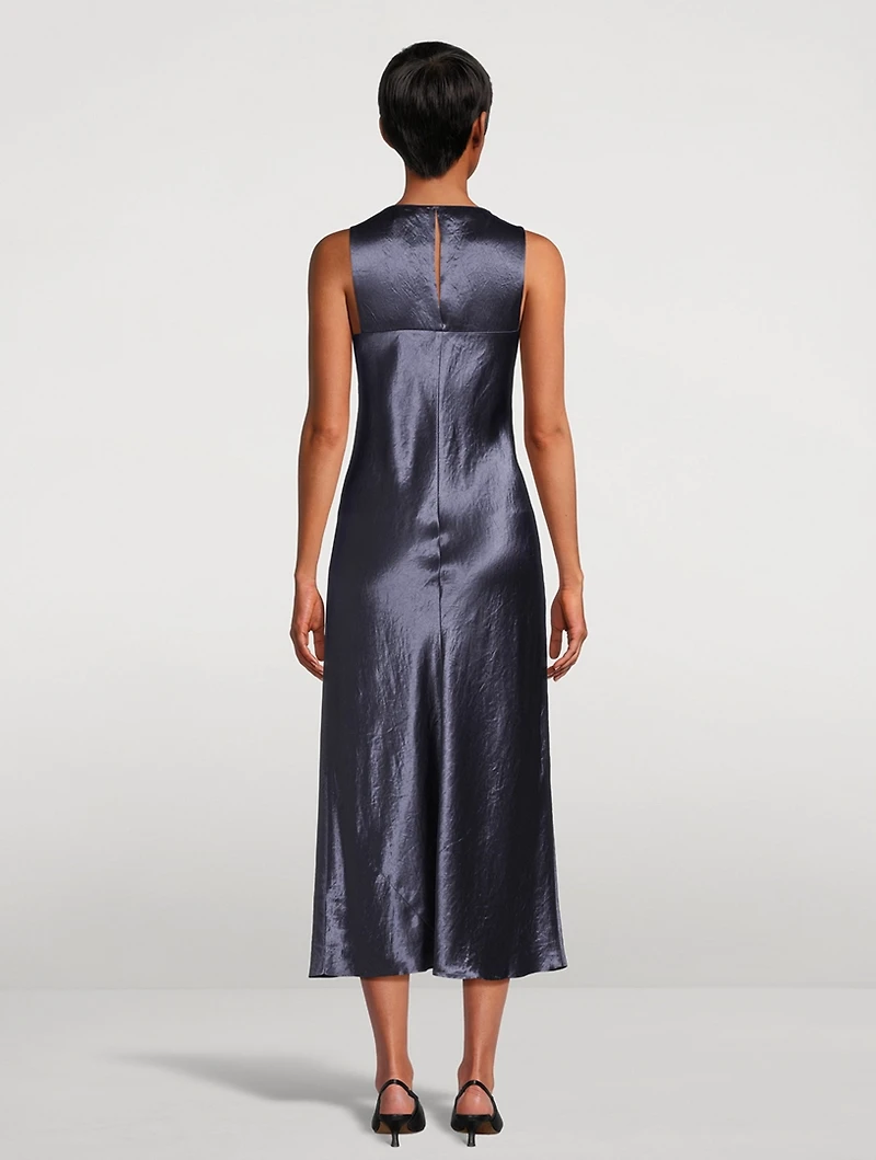 Bias Satin Midi Dress