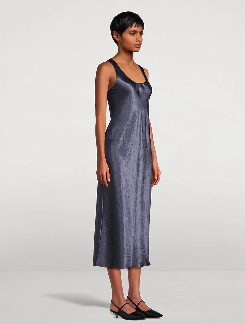 Bias Satin Midi Dress