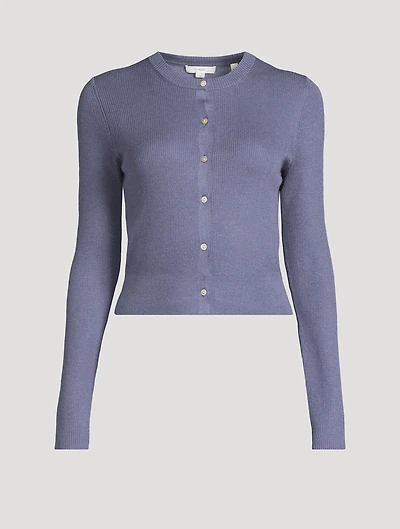 Ribbed Cashmere Silk Cardigan