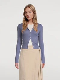 Ribbed Cashmere Silk Cardigan