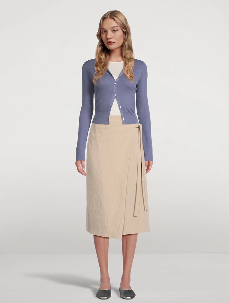 Ribbed Cashmere Silk Cardigan