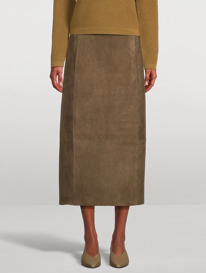 Suede Midi Skirt