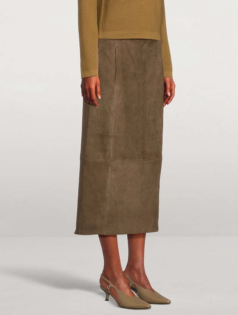Suede Midi Skirt