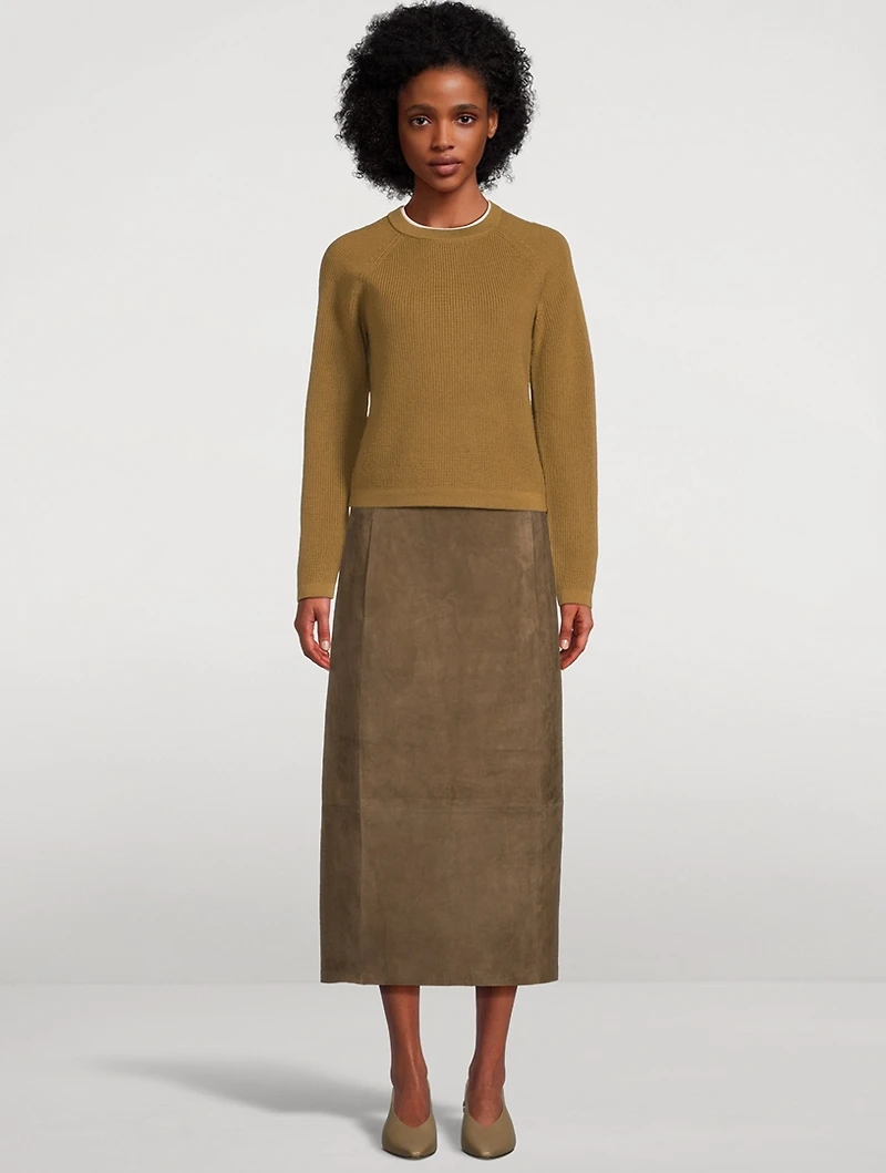 Suede Midi Skirt
