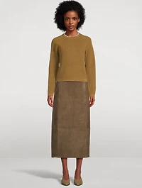 Suede Midi Skirt
