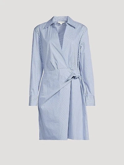 Wrap Dress Furrow Stripe Print
