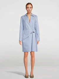 Wrap Dress Furrow Stripe Print