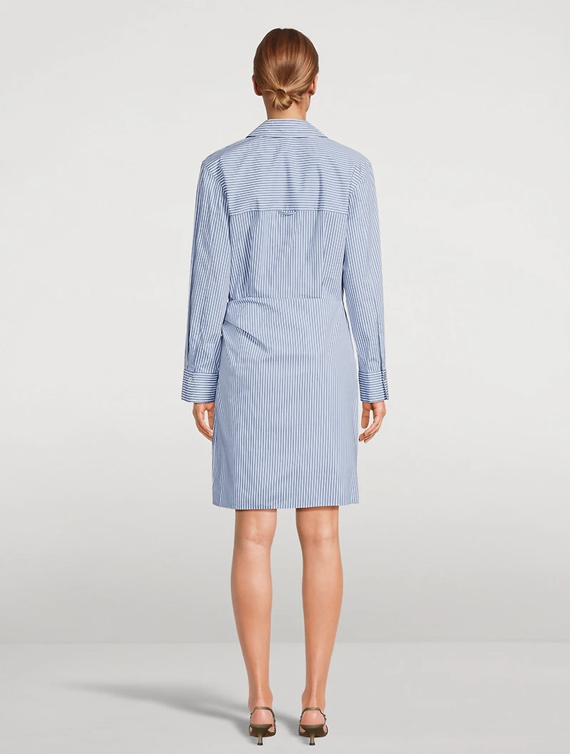 Wrap Dress Furrow Stripe Print