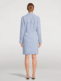 Wrap Dress Furrow Stripe Print
