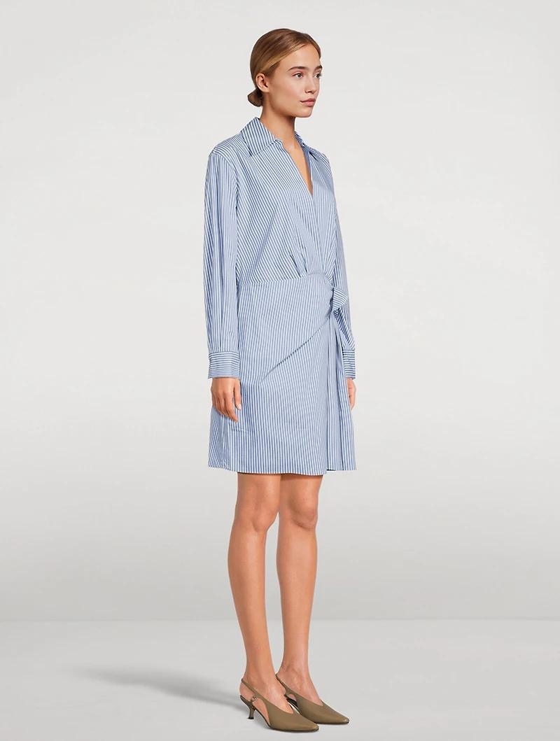 Wrap Dress Furrow Stripe Print