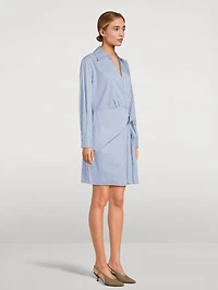 Wrap Dress Furrow Stripe Print