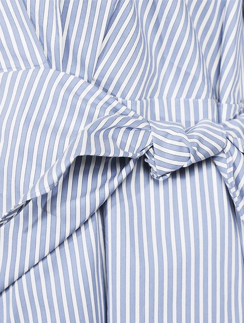 Wrap Dress Furrow Stripe Print