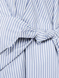 Wrap Dress Furrow Stripe Print