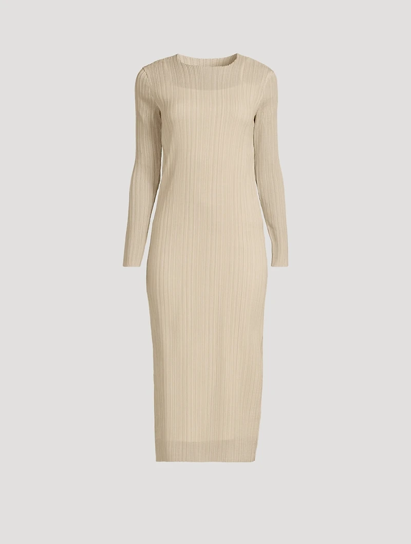 Plissé Midi Dress