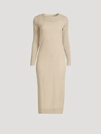 Plissé Midi Dress