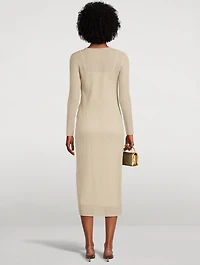 Plissé Midi Dress