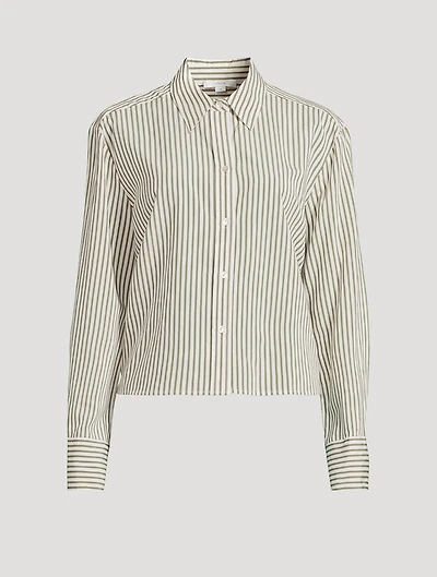 Cropped Shirt Till Stripe Print