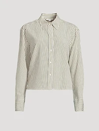 Cropped Shirt Till Stripe Print