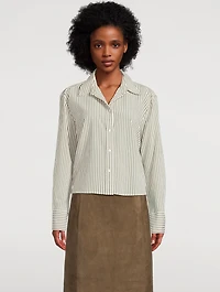 Cropped Shirt Till Stripe Print