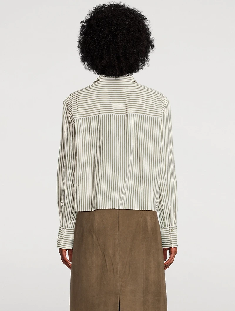 Cropped Shirt Till Stripe Print