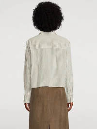 Cropped Shirt Till Stripe Print