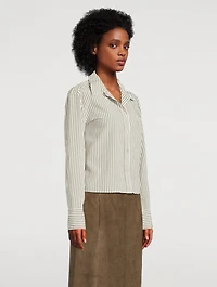 Cropped Shirt Till Stripe Print