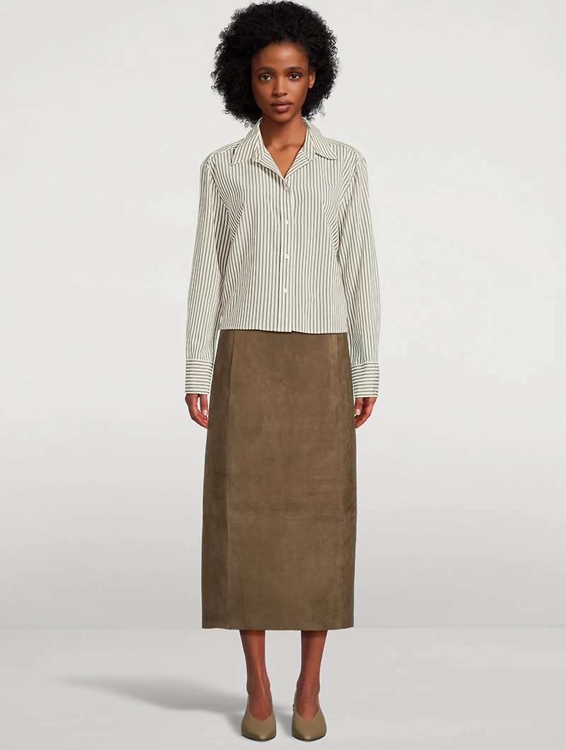 Cropped Shirt Till Stripe Print