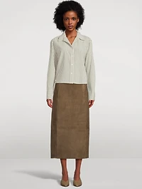 Cropped Shirt Till Stripe Print