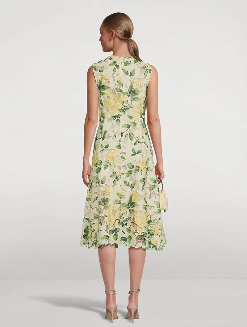 Floral Guipure Lace Midi Dress